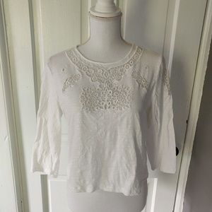 White Topshop 3/4 length shirt